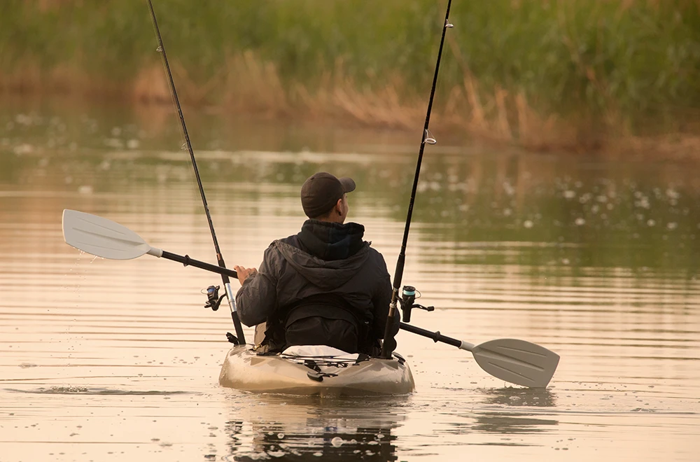 fishing in a lake